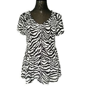 𝅺melissa Paige flowy zebra print top